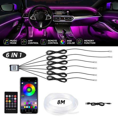 Rgb led car interior - led, fiber