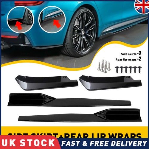 Universal black car side skirt - black,