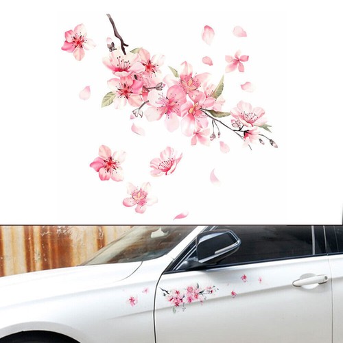 Pink cherry vinyl flower decal - pink,