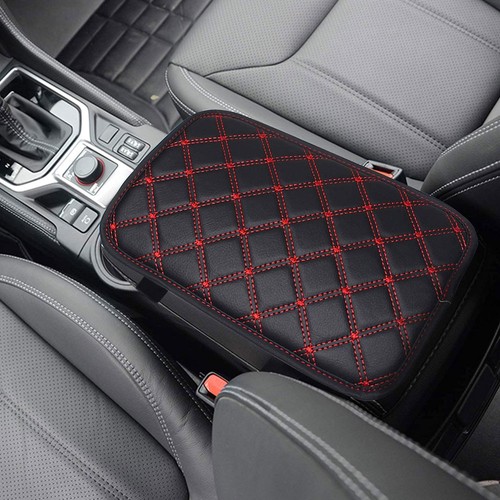 Leather car armrest storage - leather,